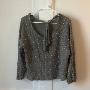 Blu Pepper Gray Textured Women's Blouse
